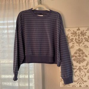aerie Clip Dot Crop Sweatshirt - Navy